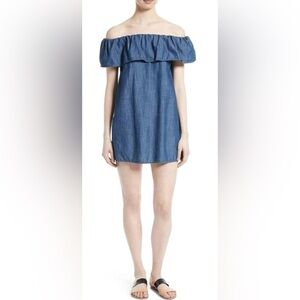 Soft Joie Nilima Off Shoulder Dress Womens XS Lyocell Indigo Coastal Cowgirl